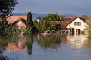 Flooded houses